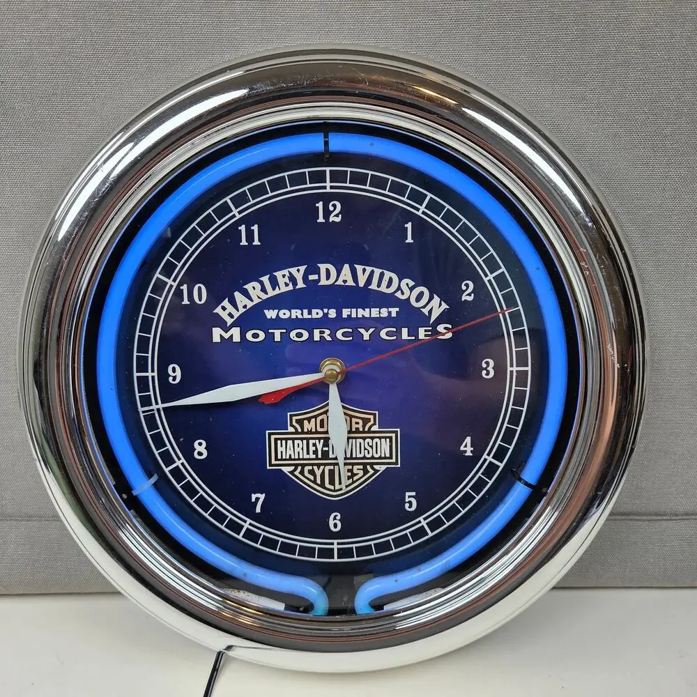 Harley-Davidson Official Licensed Blue Neon Wall Clock Ace Product Working